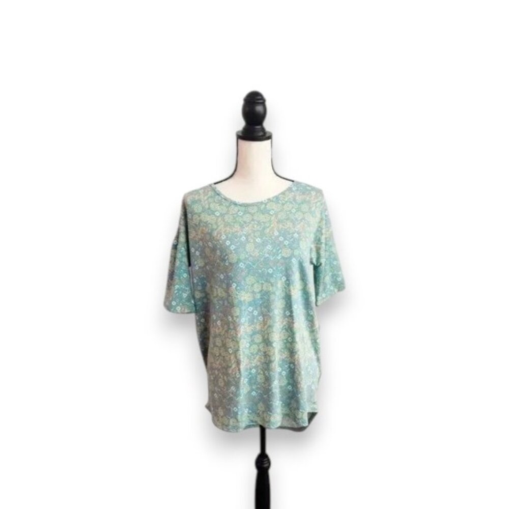 NWT : LuLaRoe Green Relaxed Short Sleeve T-Shirt Tunic